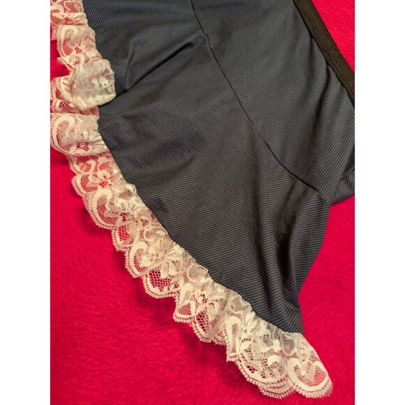 Fantasy Lingerie Navy Blue Lace Ruffle Mini Skirt 1X/2X Plus Cosplay Maid - Picture 3 of 6